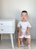 拉比（Labi Baby）兒童春夏季短袖男女童套裝純棉吸濕排汗嬰兒短袖套裝 米白色-圓領(lǐng) 100 曬單實(shí)拍圖