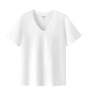 森馬（Semir）短袖t恤女涼感抗菌正肩修身2025夏顯瘦V領(lǐng)白色打底衫109325100002 曬單實拍圖