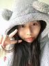 浩冠可愛(ài)小熊帽子女冬季保暖加厚毛絨帽子圍巾一體毛線(xiàn)帽百搭秋冬天 卡其色-帽子加面罩 均碼 曬單實(shí)拍圖