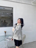 艾珠兒 棉服女2020冬季新款女裝港風(fēng)羊羔毛外套女學(xué)生小棉襖外套短款小個(gè)子加絨棉衣女 藍(lán)色 M 曬單實(shí)拍圖