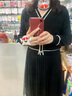 品彩（PinCai）連衣裙女優(yōu)雅撒銀壓褶紗裙針織開(kāi)衫兩件套裝P144A5001 曬單實(shí)拍圖