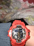 佰時(shí)頓（BASID）運動(dòng)電子手表男款多功能夜光防水青少年時(shí)尚潮流初中小學(xué)生李現同款手表男生電子表 火焰紅 曬單實(shí)拍圖