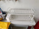 堂閣可抽拉碗碟架廚房置物架碗碟收納架瀝水架抽拉碗架碗筷收納盒 雙層42CM【抽拉碗碟架】+筷子筒 曬單實(shí)拍圖