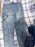 GUANGAN AEPE復(fù)古破洞補(bǔ)丁純棉牛仔褲男士春秋款美式高街寬松直筒長(zhǎng)褲男裝大碼 藍(lán)色 高品質(zhì)純棉寬松版型 30 120-135斤 曬單實(shí)拍圖
