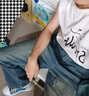 EffieGull帆布鞋男2024秋季新款男士休閑男鞋透氣軟底運動時尚滑板鞋子男 藍色 42 曬單實拍圖