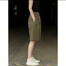 善己春夏薄款休閑高腰直筒五分褲女垂感文藝顯瘦百搭寬松工裝短褲 軍綠色 XL 【現貨發(fā)售】 曬單實(shí)拍圖