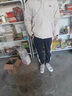 愛(ài)洛斯汀堡（Elos Castle）燈芯絨休閑褲子男秋冬季新款加絨加厚潮牌寬松束腳運(yùn)動(dòng)男衛(wèi)長(zhǎng)褲 A47灰色+A47黑色 XL【120-140斤】 曬單實(shí)拍圖