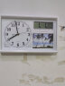 七王星相片日历温度挂钟卧室办公石英钟挂座两用钟表摆放带支架相框挂表 日历温度相片钟表-白框 31乘20厘米 实拍图