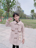 A 21 FUNB女童外套呢子大衣春秋新款童裝韓版女孩洋氣中長款兒童毛呢外衣潮 A861杏色【秋款】 130 曬單實(shí)拍圖