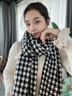 MAINLYKITTY千鳥格圍巾秋冬季女士披肩圍脖保暖圍巾2025新款生日禮物送女友 【千鳥格黑色】- 禮盒裝 曬單實拍圖