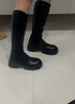 熱風（Hotwind）顯瘦長靴通勤百搭女靴復(fù)古氣質(zhì)騎士靴時尚休閑西部靴 01黑色（四季單里3802） 38 (240mm) 曬單實拍圖