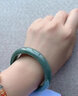 黛天使翡翠手鐲 冰糯種油青綠玉手鐲女款玉鐲子處理平安鐲送媽媽送女友 內徑54-55mm（適合90-100斤） 曬單實(shí)拍圖