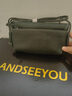 ANDSEEYOU品牌 單肩包女 新款真皮女包單肩包頭層植鞣牛皮復古小包手工迷你斜挎小包女潮 綠色（頭層植鞣牛皮） 曬單實(shí)拍圖