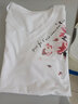 歐妤短袖t恤女上衣夏季女裝新款休閑韓版V領(lǐng)時(shí)尚百搭體恤打底衫 白色玫瑰花 XL建議110-120斤 曬單實(shí)拍圖