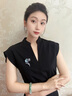 唐后（TH）高檔奢華四葉草胸針女奧地利水晶胸花西裝別針配飾老師禮物女 牛仔藍色 曬單實(shí)拍圖