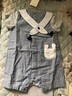 戴維貝拉（DAVE＆BELLA）童裝男嬰兒連體衣新生兒衣服初生兒服裝夏季新款寶寶夏裝哈衣爬服 藍白條紋 59cm （建議身高52-59cm） 曬單實(shí)拍圖