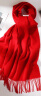 上海故事100%羊毛围巾女冬款格子韩版百搭保暖披肩红色年会款新品围脖礼品 大红 实拍图