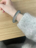在野新中式高冰透庫里藍瑪瑙手鐲寬圓條玉鐲女高級鐲子生日禮物送女友 54~56透亮深色調灰藍手鐲 曬單實拍圖