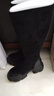 森達(dá)彈力靴女顯瘦厚底增高長(zhǎng)筒靴ZTE30DG4 黑色 35 曬單實(shí)拍圖