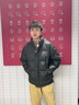 啄木鳥(niǎo)短款立領(lǐng)白鴨絨羽絨服男士冬季新款潮牌加厚保暖修身衣服男裝外套 黑色 XL 曬單實(shí)拍圖