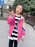 卡瓦拉童裝女童外套夾克兒童短款連帽運動休閑韓版女孩寶寶洋氣開衫上衣 玫紅色 130碼建議身高120CM左右 曬單實拍圖