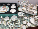 英格麗（INGRI）中式碗碟套裝高檔精致禮品歐式中國風(fēng)骨瓷餐具套裝碗碟套裝禮品 百鳥祈福藍(lán)-2人食 曬單實拍圖