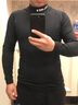 卡爾美（KELME）秋冬保暖緊身衣男加絨加厚高領(lǐng)健身服足球籃球保暖打底衫 黑色 M 曬單實(shí)拍圖