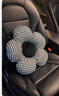 卡客（Karcle）汽車(chē)頭枕腰靠套裝車(chē)用護頸枕抱枕靠枕腰墊千鳥(niǎo)格女生ins網(wǎng)紅座椅 千鳥(niǎo)格花朵-黑色腰靠1個(gè) 曬單實(shí)拍圖