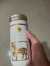 乾唐軒 【官方授權】活瓷杯皇家駿馬雙層隨身杯便攜陶瓷杯子大容量水杯 白+金  曬單實(shí)拍圖