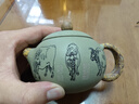 尊壺 紫砂壺西施壺手工茶具刻繪五牛原礦豆青砂小號家用泡茶器 五牛西施豆青泥   190cc   7孔 曬單實拍圖
