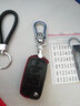 適用于上海大眾途觀(guān)帕薩特朗逸2019凌渡POLO汽車(chē)17真皮套鑰匙包 A款黑皮紅線(xiàn)(折疊鑰匙) 曬單實(shí)拍圖