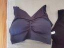 羅蒙（ROMON）品牌媽媽內衣背心式女大胸顯小文胸中老年夏季無(wú)鋼圈聚攏運動(dòng)胸罩 v13藏青 M (建議80-120斤) 曬單實(shí)拍圖