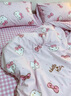 恩興kitty純棉床上四件套全棉兒童被套可愛床品學(xué)生宿舍床單人三件套 TZ蝴蝶結(jié)kitty-三麗鷗正版授權(quán) 學(xué)生床單款三件套-被套150*200cm 曬單實(shí)拍圖