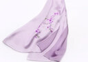 織錦樓蘇繡絲巾女桑蠶絲手工刺繡圍巾中國風(fēng)真絲繡花小披肩母親節禮物 海棠花韻-淺紫(升級版） 曬單實(shí)拍圖