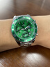 花花公子（PLAYBOY）品牌手表綠水鬼石英表男表夜光防水多功能男士手表生日禮物 銀綠鋼帶/精美禮盒/定制刻字 曬單實(shí)拍圖