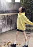 DXOT美式復(fù)古字母刺繡連帽衛(wèi)衣女2025新款早秋薄款慵懶風(fēng)寬松上衣外套 黃色【秋季薄款】 L 建議100-120斤 曬單實(shí)拍圖
