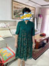 歐巴頓胖媽媽夏裝裙子中老年女裝氣質(zhì)40歲50氣質(zhì)雪紡連衣裙大碼寬松顯瘦 綠色 XL/170【建議100斤內穿】 曬單實(shí)拍圖