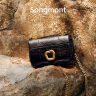 Songmont山下有松小号巧克力包小众设计师新款牛皮斜挎链条软手机包女夏季 黑色(现货) 实拍图