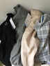 G2000女裝夏季新款格子短褲高腰直筒休閑ins韓版闊腿褲13265010 米白色/01 S /34 曬單實(shí)拍圖