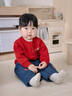幼歌（YOUGE）嬰兒2024新款森系開(kāi)衫春季流行慵懶法式蘑菇毛衣 紅色 80 cm 曬單實(shí)拍圖