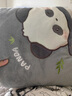 浪莎（LangSha）抱枕被子二合一午睡辦公室汽車(chē)載枕頭車(chē)用加厚冬天珊瑚絨空調毯子 熊貓-灰色【抱枕毛毯兩用】 抱枕40*40打開(kāi)被子100*150±5cm 曬單實(shí)拍圖