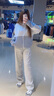 冶芷白灰色運動(dòng)褲女2025新款春秋季高腰直筒闊腿褲小個(gè)子休閑寬松衛褲 白灰色運動(dòng)褲L 曬單實(shí)拍圖