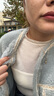 VEROMODAT恤女秋冬新款半透半高領(lǐng)拼接打底衫百搭時尚 蜜乳白色 M 曬單實拍圖