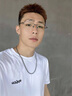 LOHO半框近視眼鏡男款黑框可配度數(shù)眼鏡架純鈦防藍(lán)光抗疲勞眼鏡框 亮黑色 1.56防藍(lán)光鏡片(適合50-300度) 曬單實拍圖