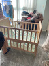 笑貝樂(lè )嬰兒床實(shí)木無(wú)漆可移動(dòng)拼接寶寶床可調節多功能新生兒bb搖搖床 實(shí)木床+蚊帳+加厚小龍仔五件套 雙層小床（102/60）0-5歲 曬單實(shí)拍圖