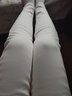 獅子聰獅子聰秋冬季高腰加絨加厚牛仔褲女白色鉛筆褲彈力保暖小腳褲靴褲 加絨白色 29 曬單實(shí)拍圖
