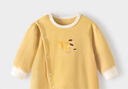 babylove嬰兒連體衣德絨保暖哈衣春秋季睡衣寶寶衣服打底長袖爬服春裝 香草黃 59cm 曬單實(shí)拍圖