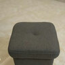 歐圣斯（OSHNES FURNITURE） 矮凳換鞋凳小凳子家用實木小方登客廳凳鞋凳簡約布藝沙發(fā)板凳 【進口中厚棉麻布】淺灰色47*47*43cm 曬單實拍圖