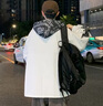 NASA BASE夾克男春秋款連帽寬松工裝潮牌休閑男春季情侶外套棒球服男裝潮流 K22508白色 XL (建議體重110-130斤) 曬單實拍圖