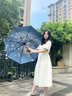 嵐嵐天空國潮風雨傘女全自動防曬遮陽晴雨兩用折疊傘插畫傘學(xué)生黑膠太陽傘 北冥有魚 手動款 曬單實拍圖